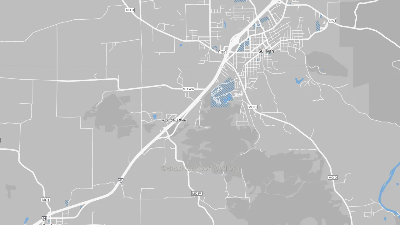 Transit Grade map of West Sullivan, MO