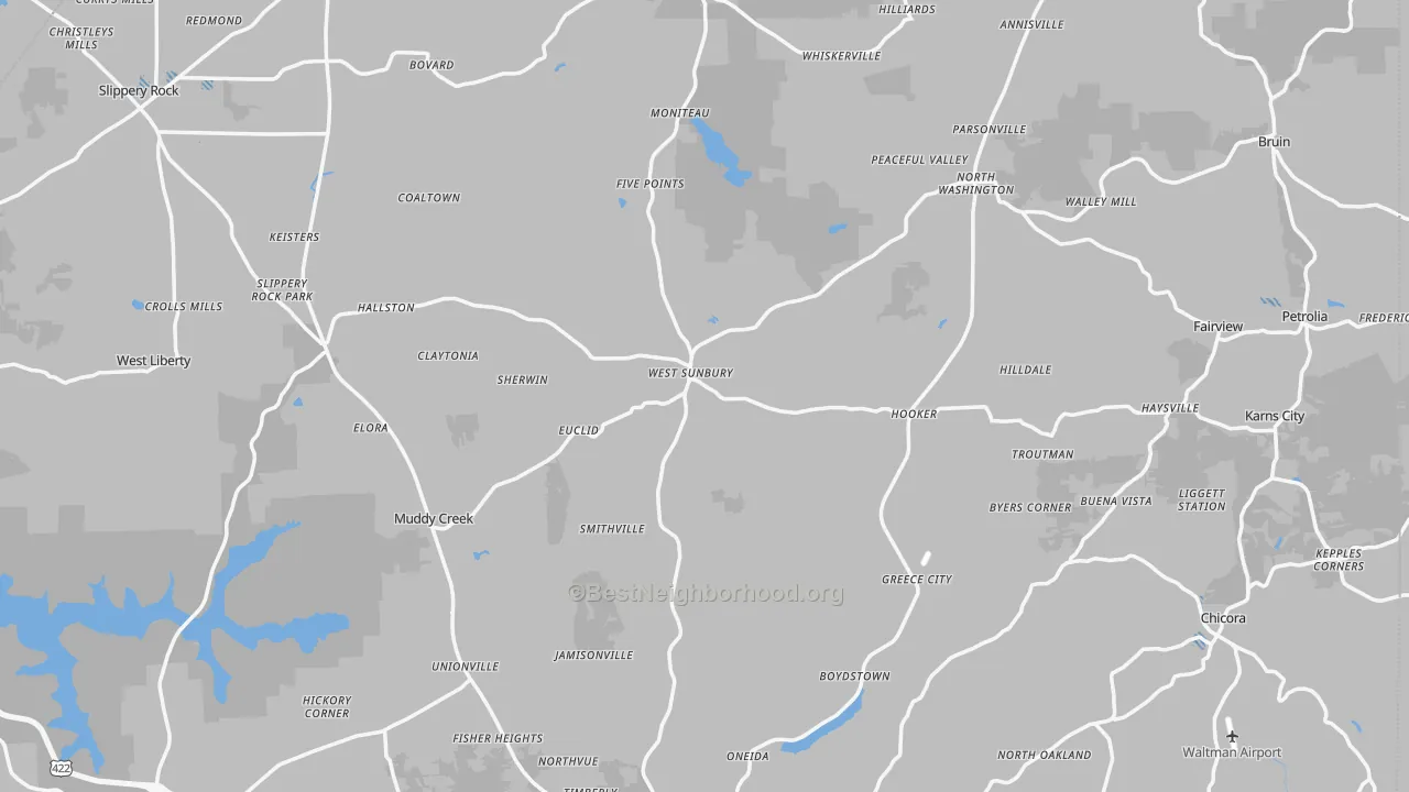 Transit Grade map of West Sunbury, PA