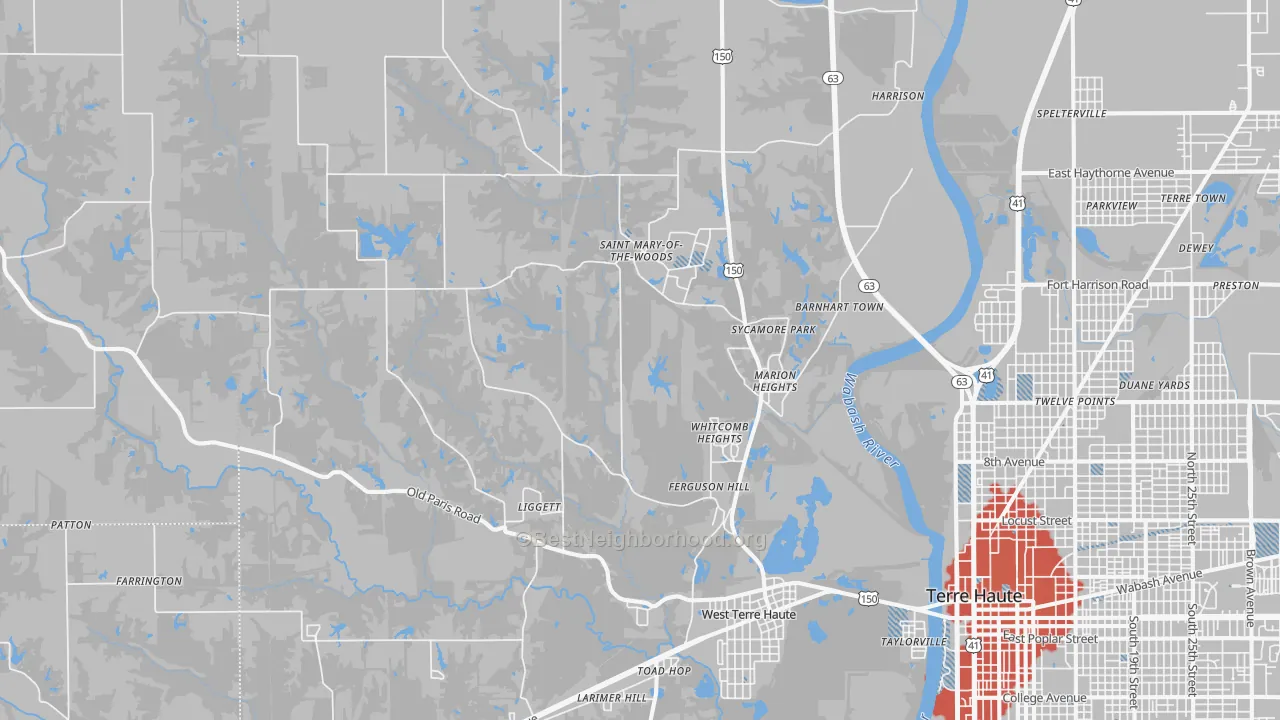 Transit Grade map of West Terre Haute, IN