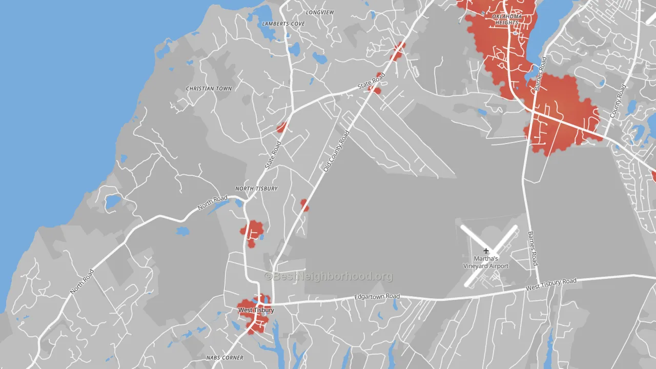 Transit Grade map of West Tisbury, MA