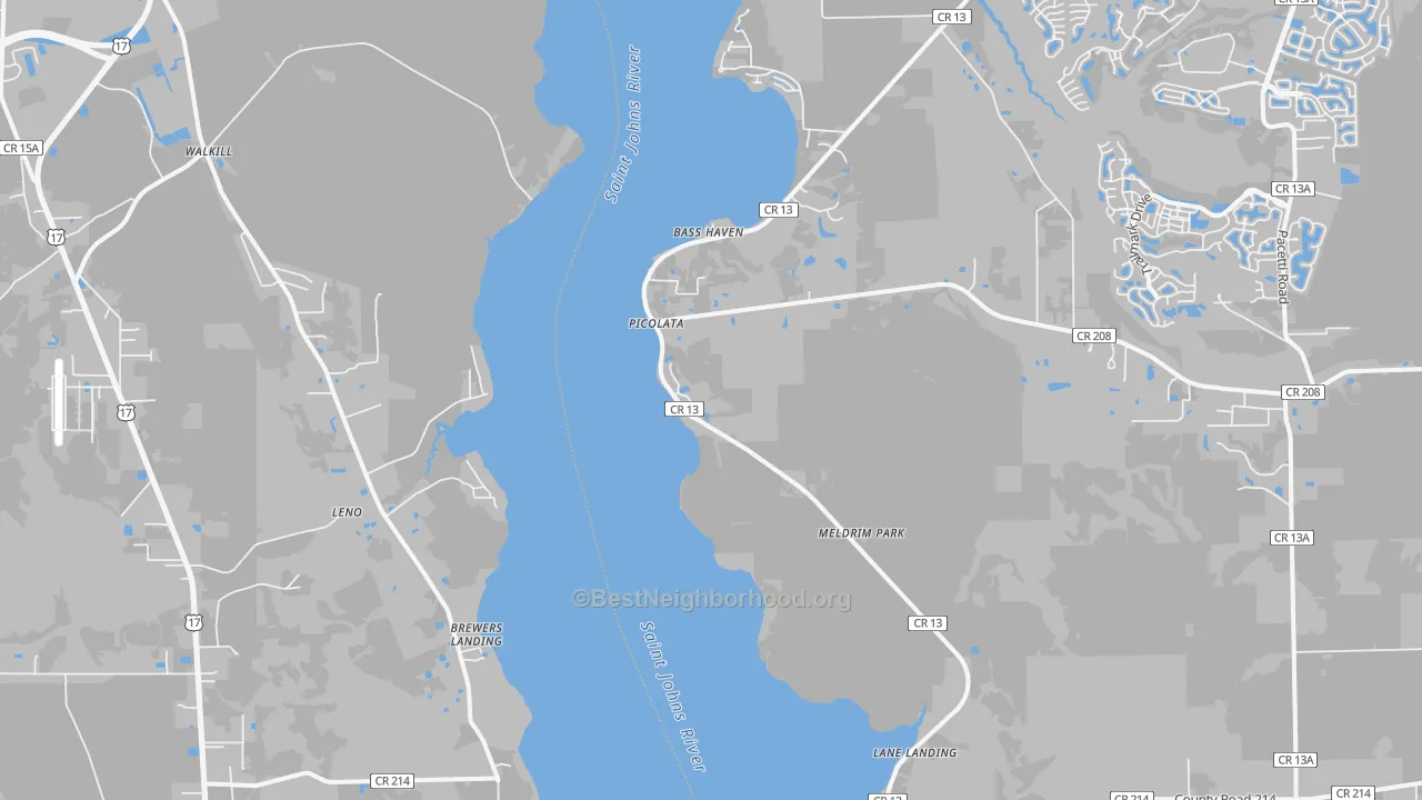Transit Grade map of West Tocoi, FL