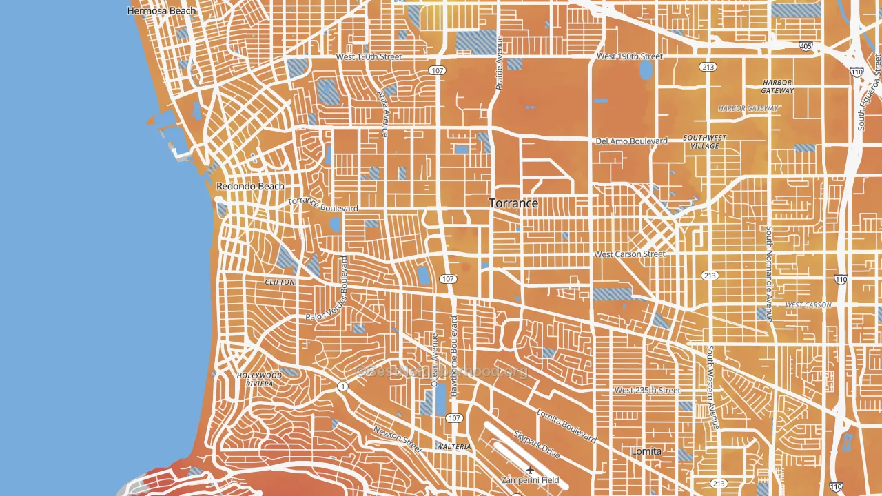 Transit Grade map of West Torrance, Torrance, CA