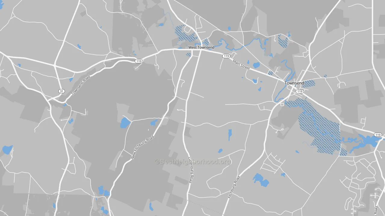 Transit Grade map of West Townsend, MA