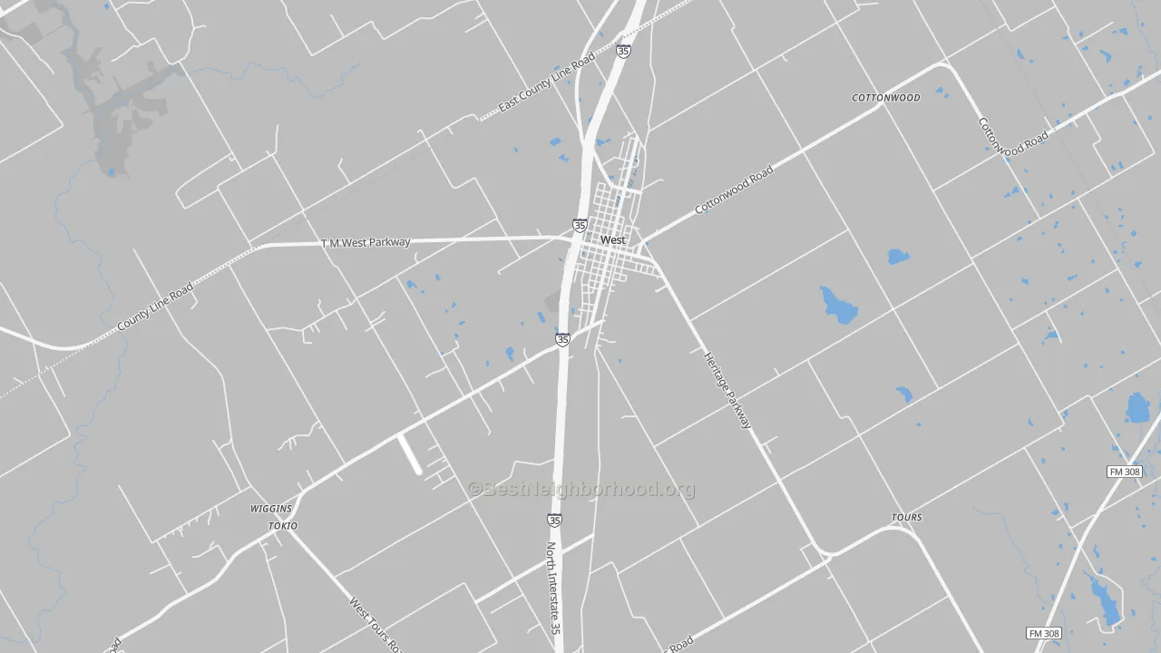 Transit Grade map of West, TX