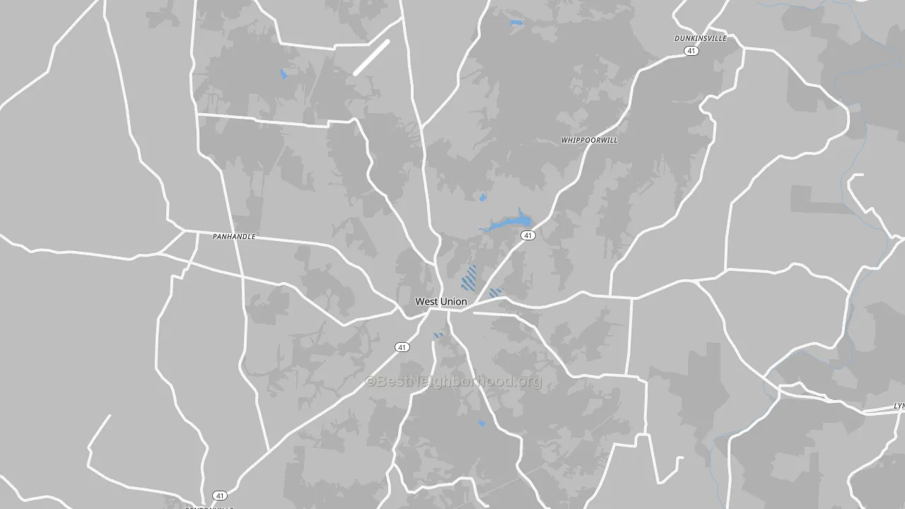 Transit Grade map of West Union, OH