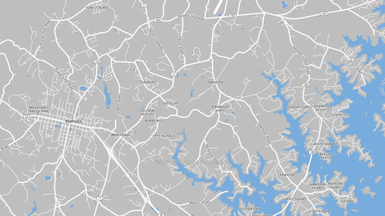 Transit Grade map of West Union, SC