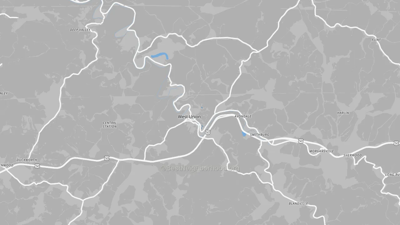 Transit Grade map of West Union, WV
