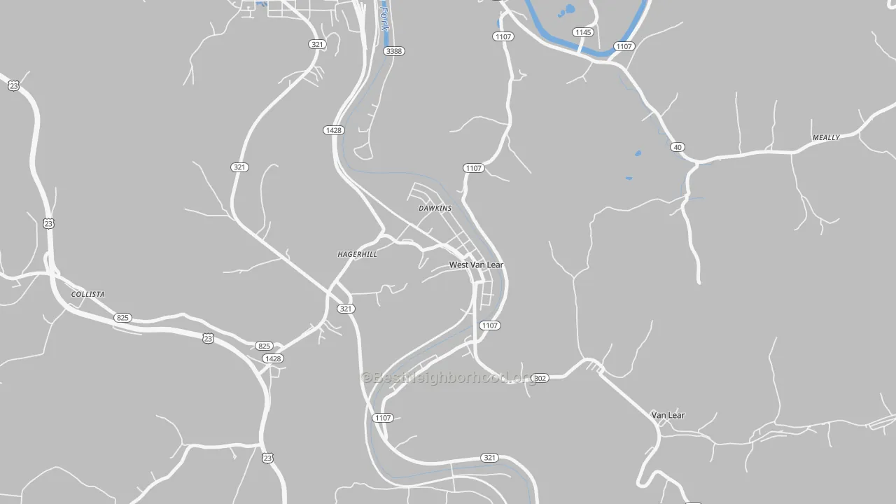 Transit Grade map of West Van Lear, KY