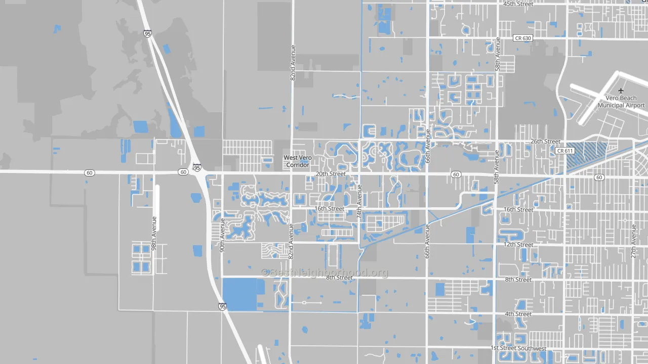 Transit Grade map of West Vero Corridor, FL