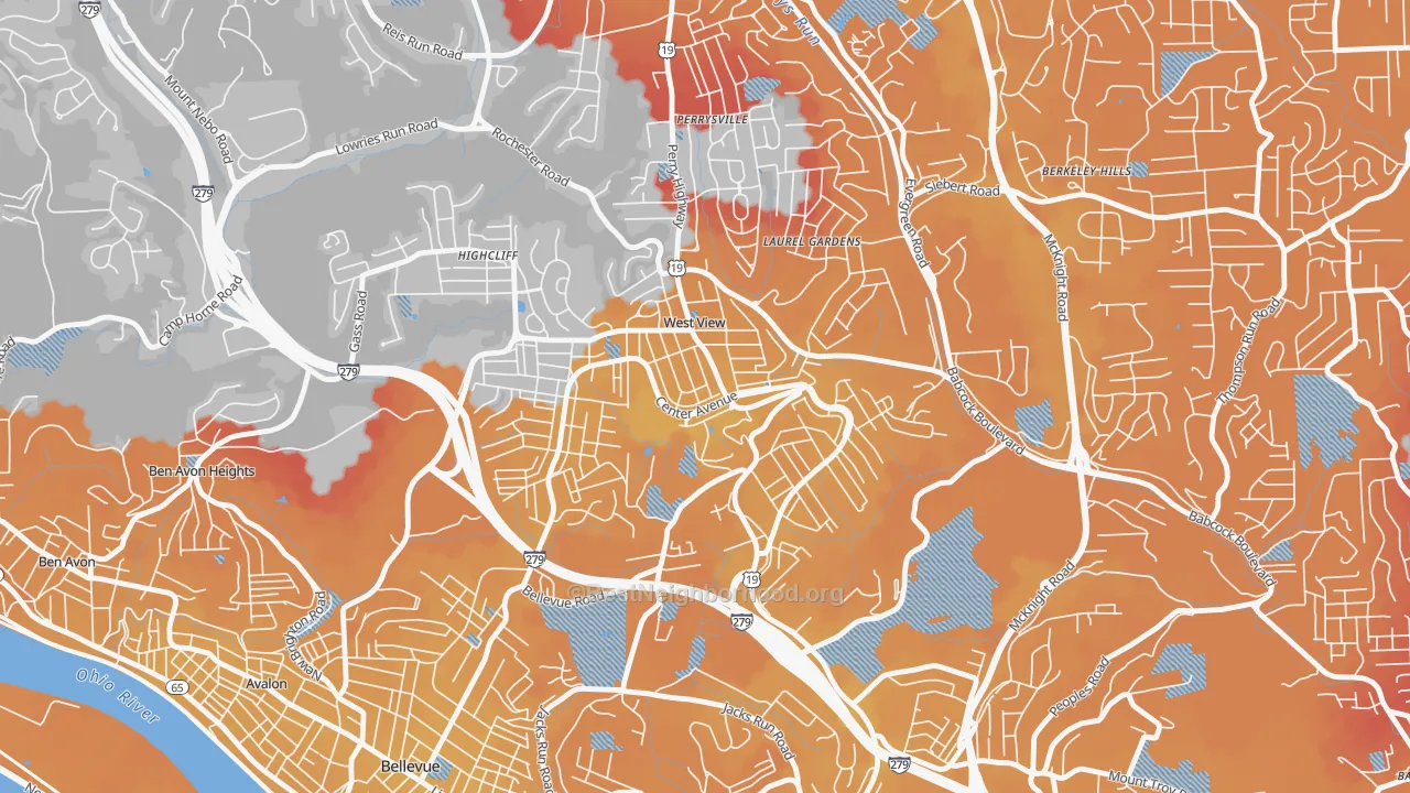 Transit Grade map of West View, PA