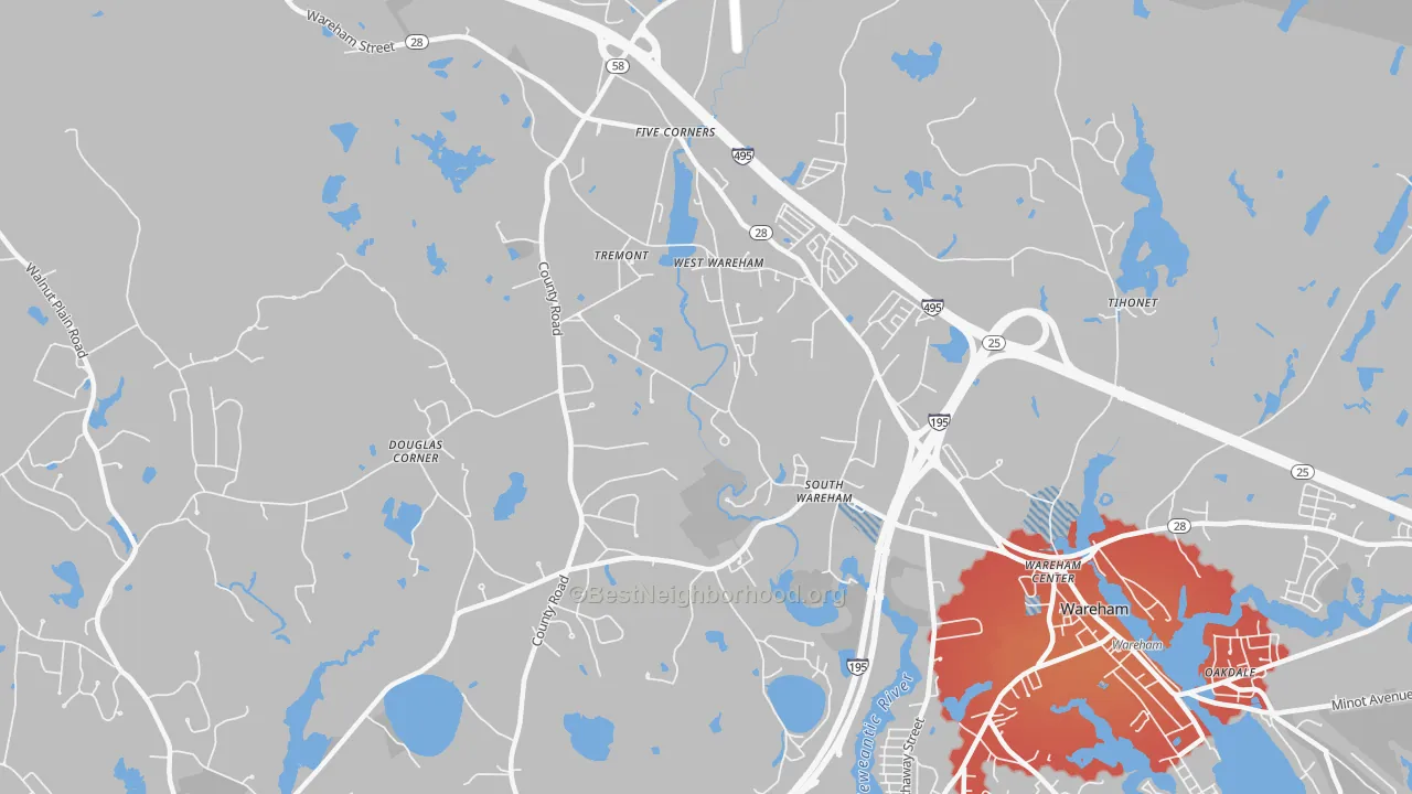 Transit Grade map of West Wareham, MA
