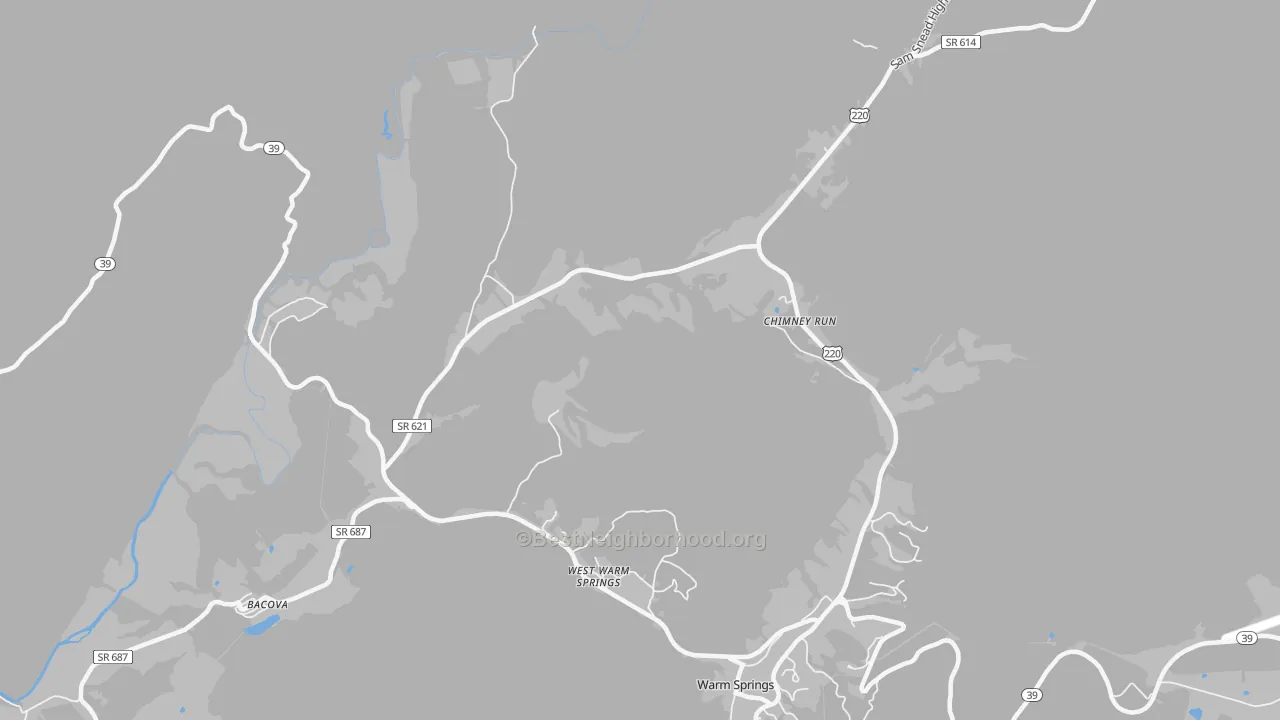 Transit Grade map of West Warm Springs, VA