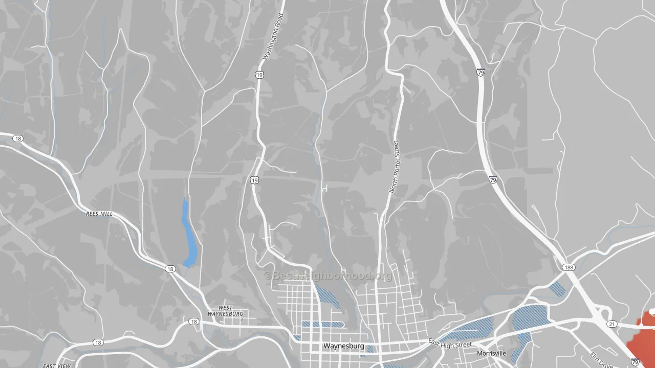 Transit Grade map of West Waynesburg, PA
