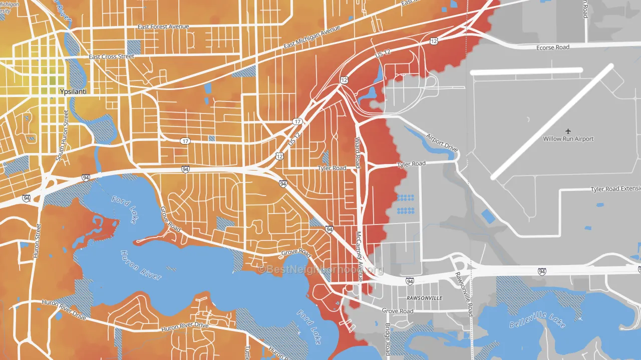 Transit Grade map of West Willow, Ypsilanti, MI