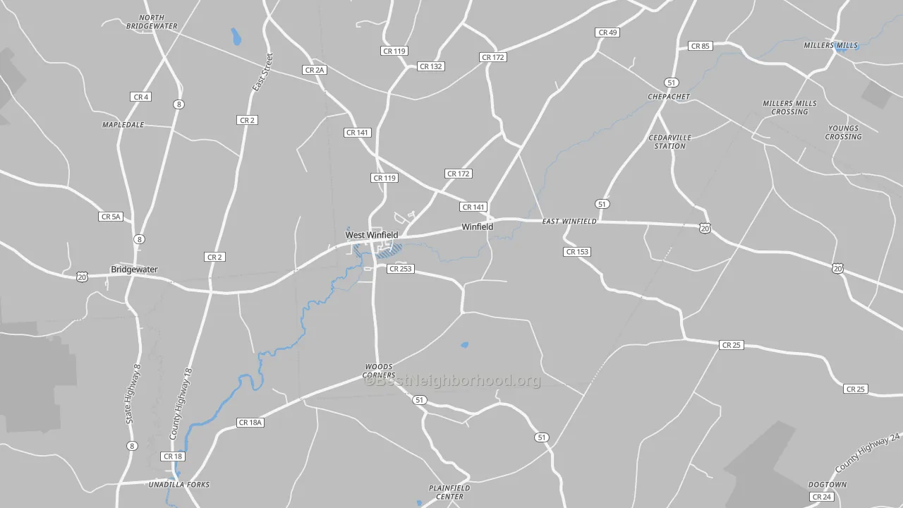 Transit Grade map of West Winfield, NY