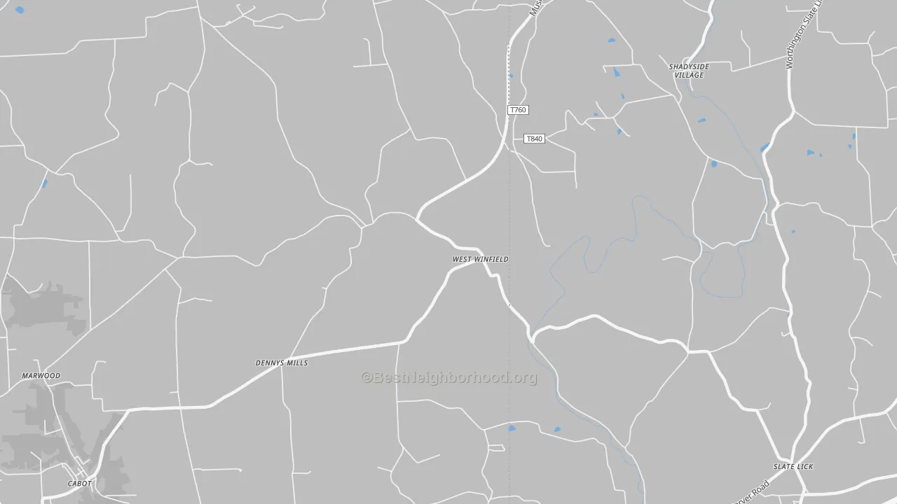 Transit Grade map of West Winfield, PA
