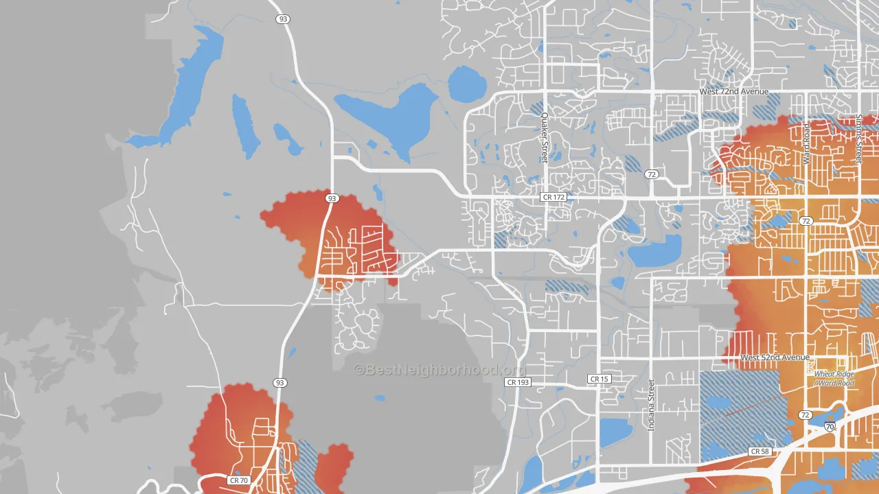 Transit Grade map of West Woods, Golden, CO