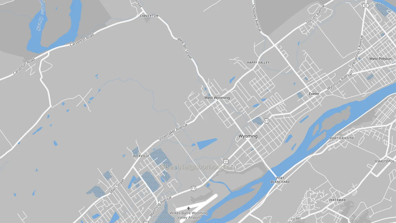 Transit Grade map of West Wyoming, PA
