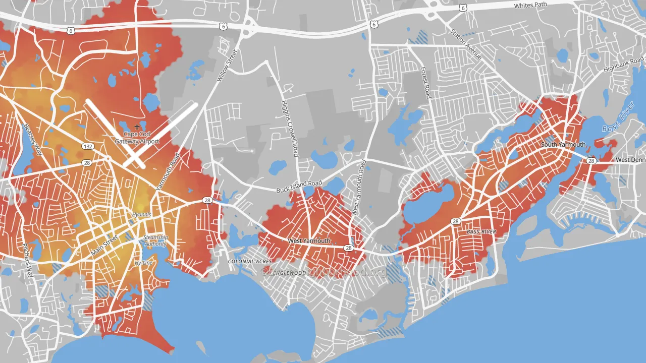 Transit Grade map of West Yarmouth, MA