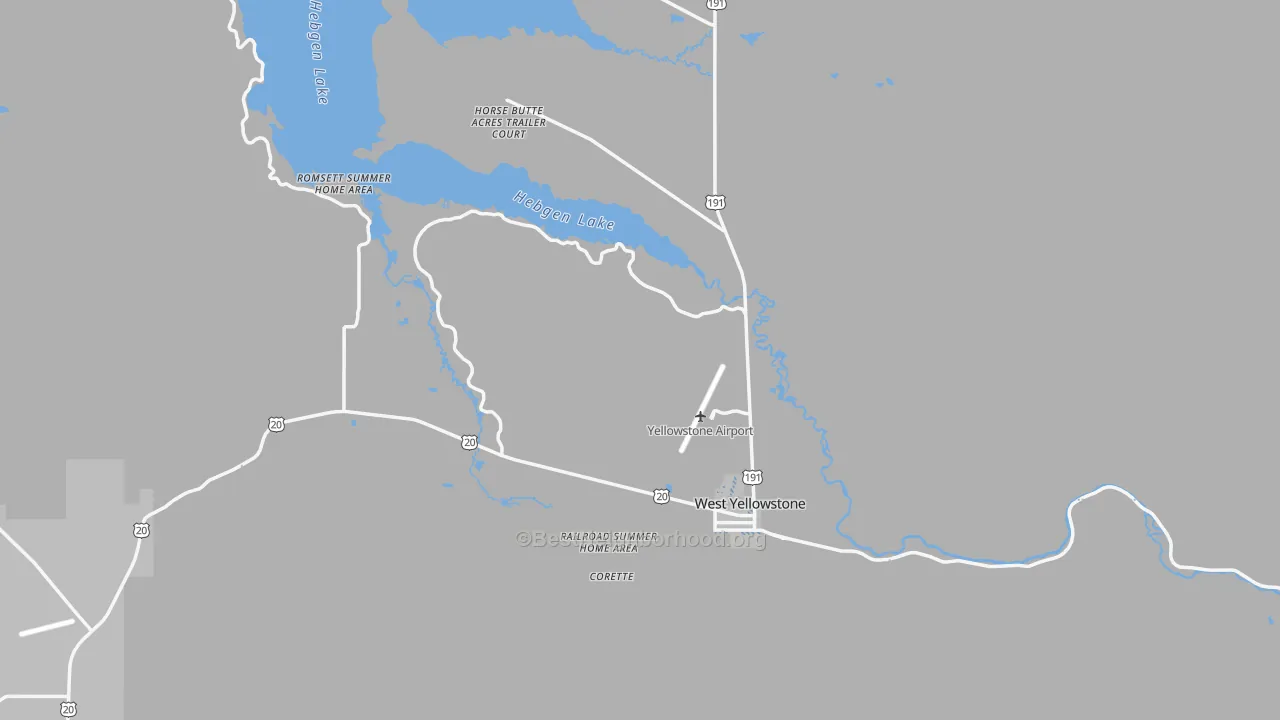 Transit Grade map of West Yellowstone, MT