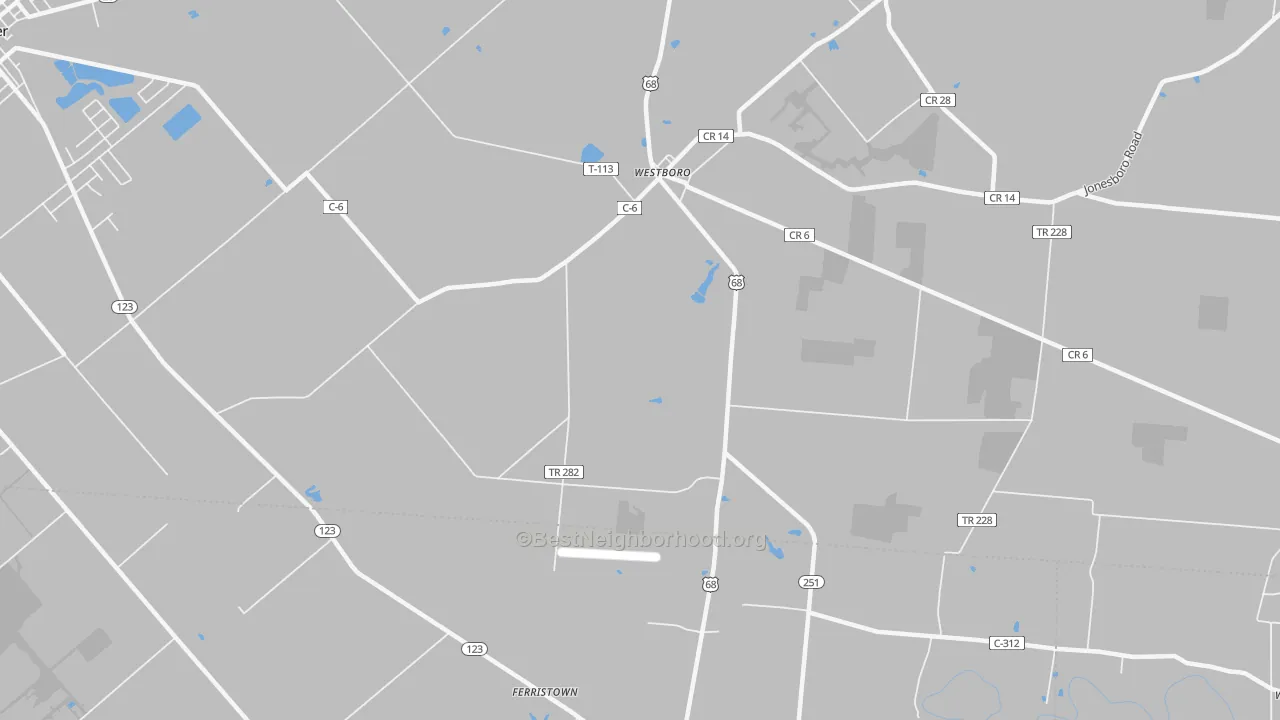 Transit Grade map of Westboro, OH