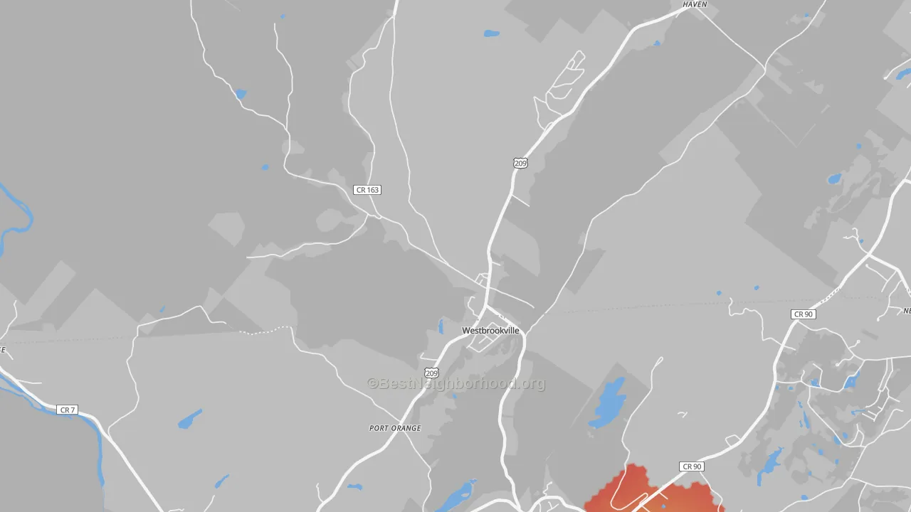 Transit Grade map of Westbrookville, NY