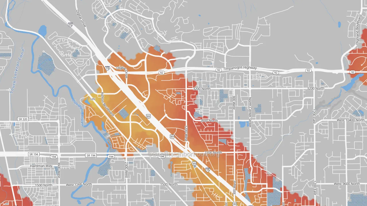 Transit Grade map of Westbury, Lehi, UT