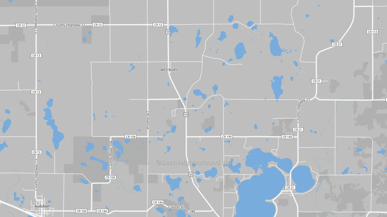 Transit Grade map of Westbury, MN