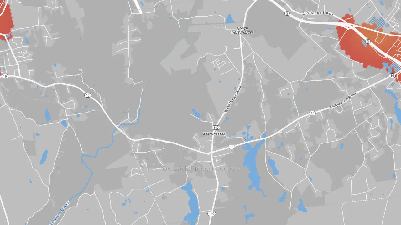 Transit Grade map of Westchester, CT