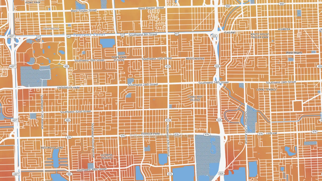 Transit Grade map of Westchester, FL