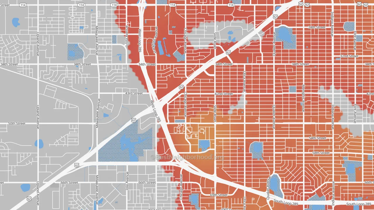 Transit Grade map of Wester, Lubbock, TX
