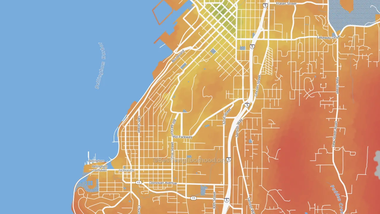 Transit Grade map of Western Washington University, Bellingham, WA