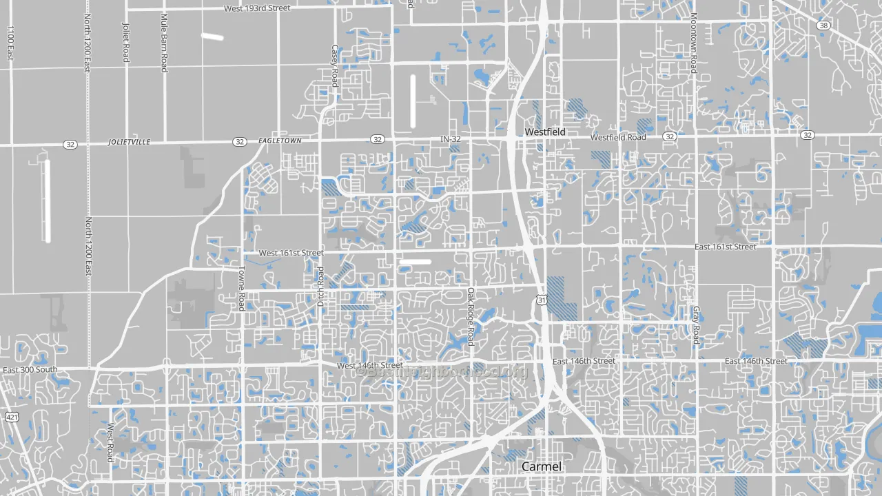 Transit Grade map of Westfield, IN
