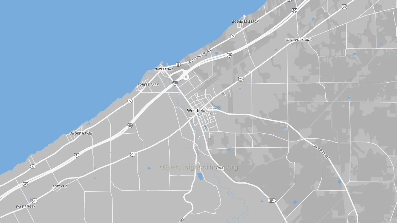 Transit Grade map of Westfield, NY