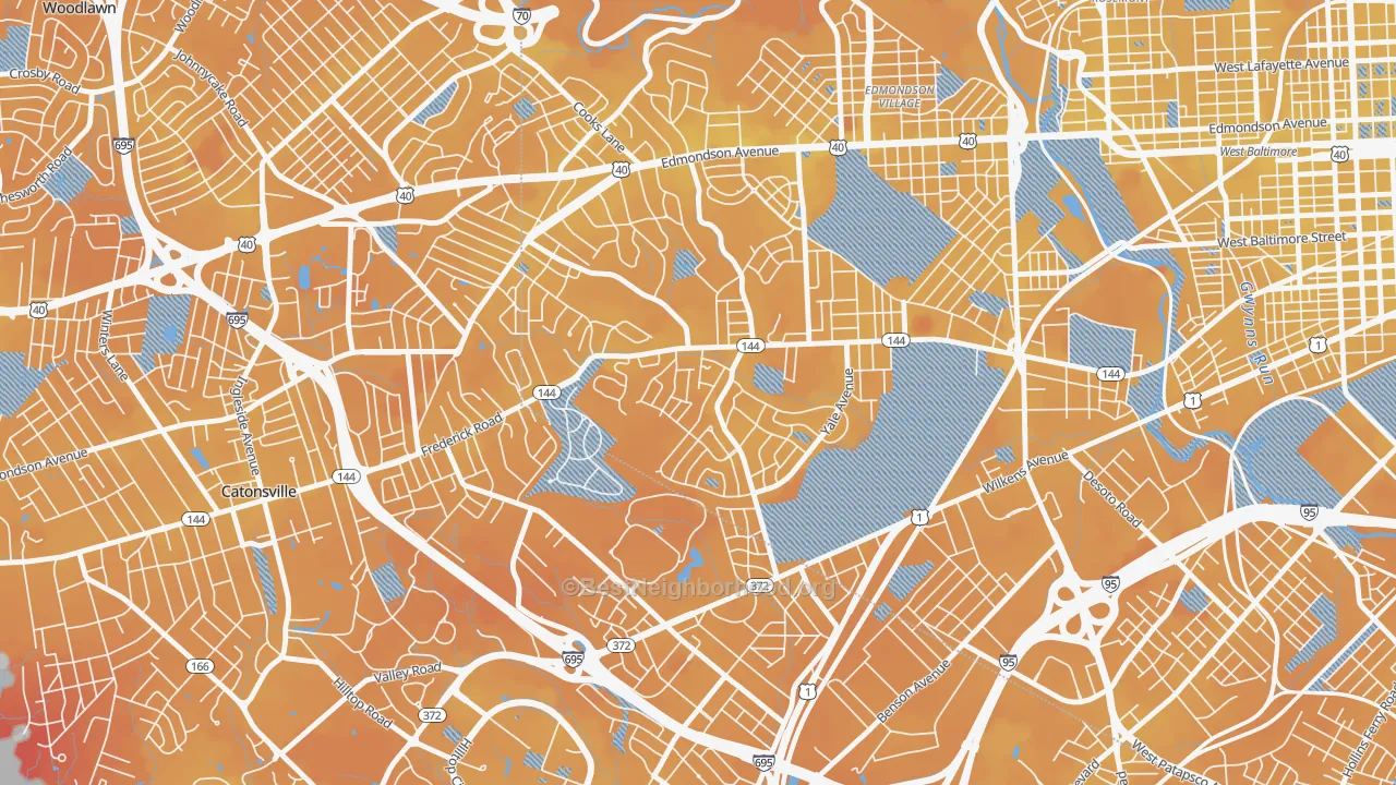 Transit Grade map of Westgate, Baltimore, MD