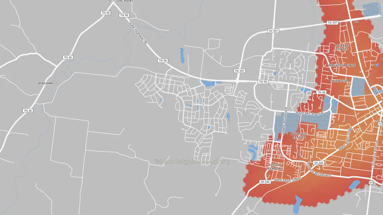 Transit Grade map of Westhaven, Franklin, TN