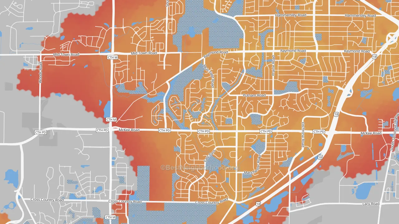 Transit Grade map of Westhaven Trails, Madison, WI