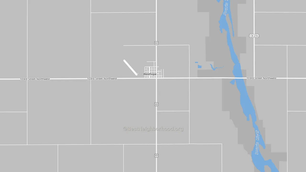 Transit Grade map of Westhope, ND