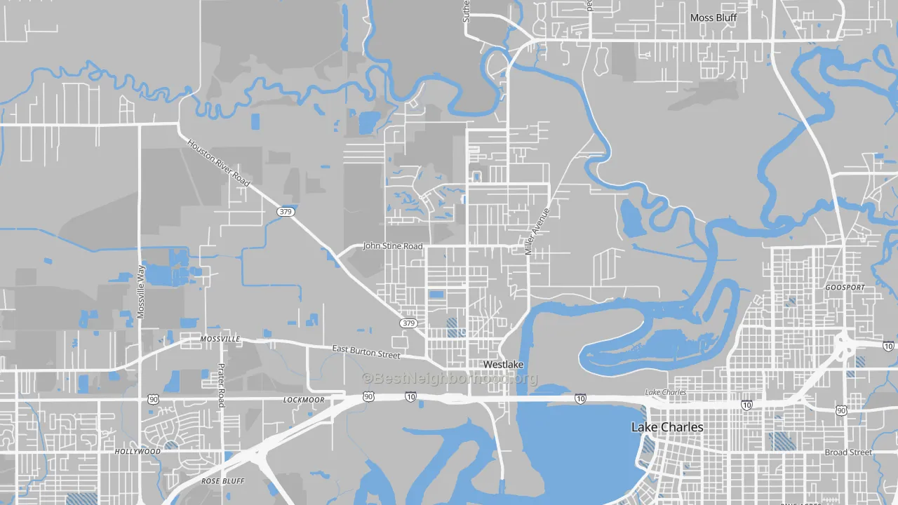 Transit Grade map of Westlake, LA