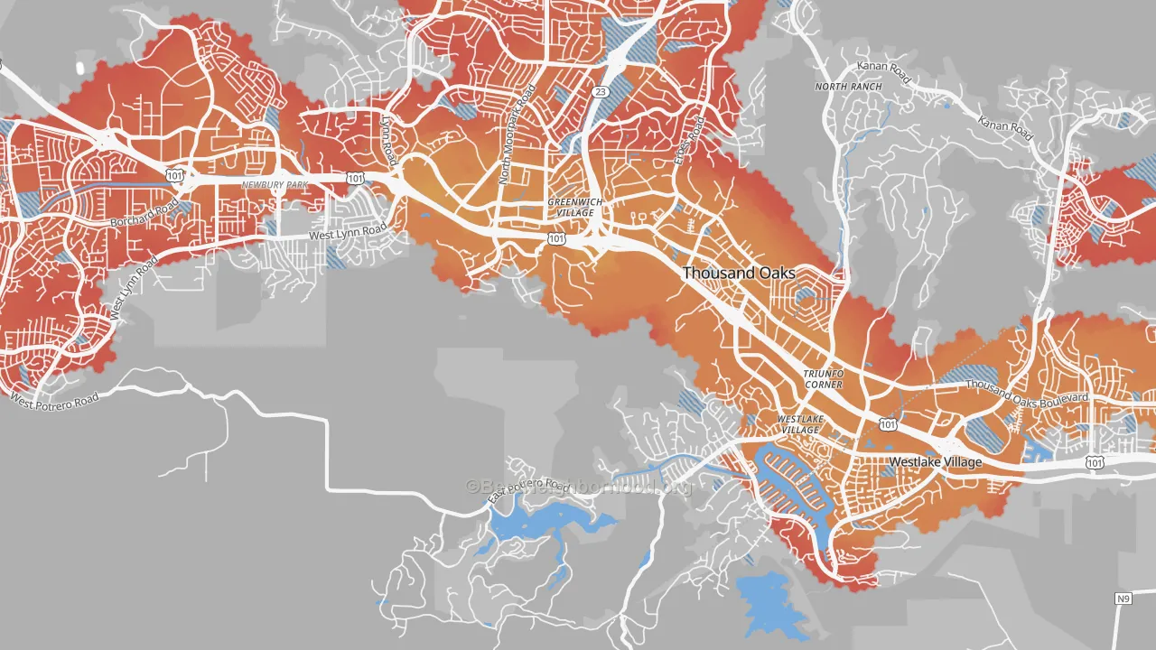 Transit Grade map of Westlake Village, Westlake Village, CA