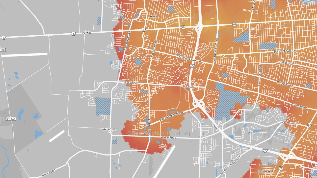 Transit Grade map of Westland, Galloway, OH