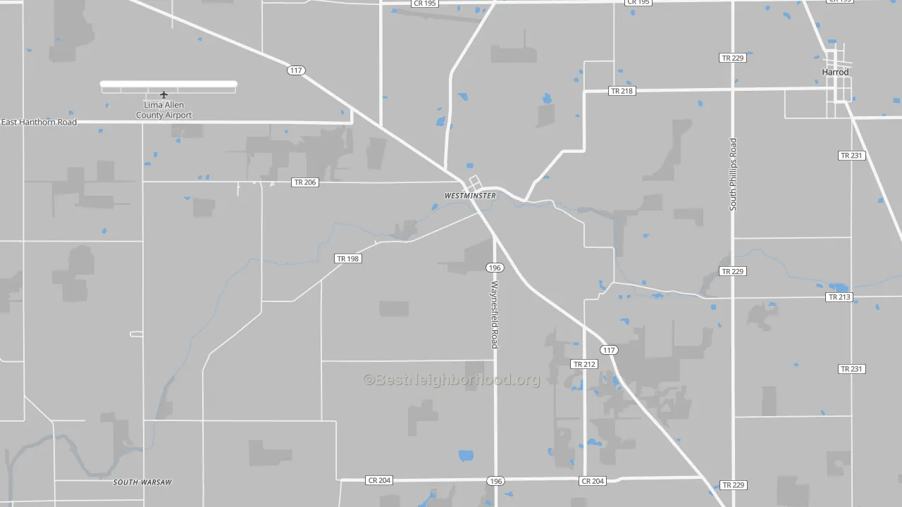 Transit Grade map of Westminster, OH