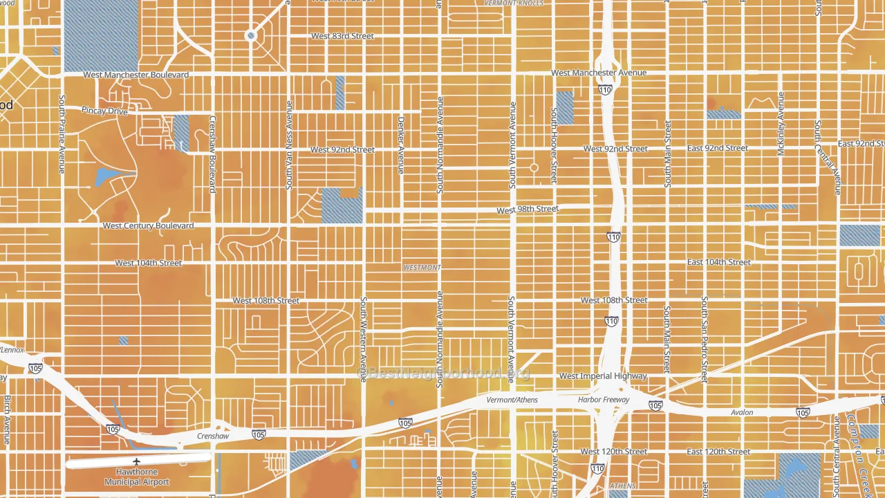 Transit Grade map of Westmont, CA