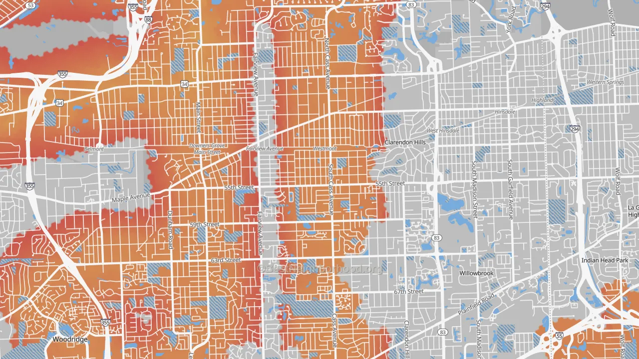 Transit Grade map of Westmont, IL