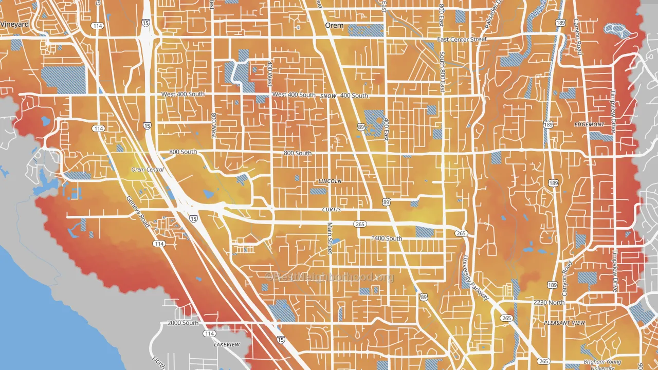 Transit Grade map of Westmore, Orem, UT
