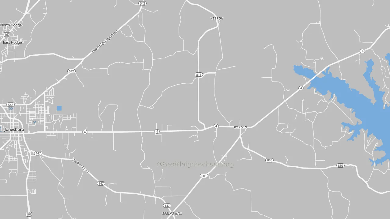 Transit Grade map of Weston, LA