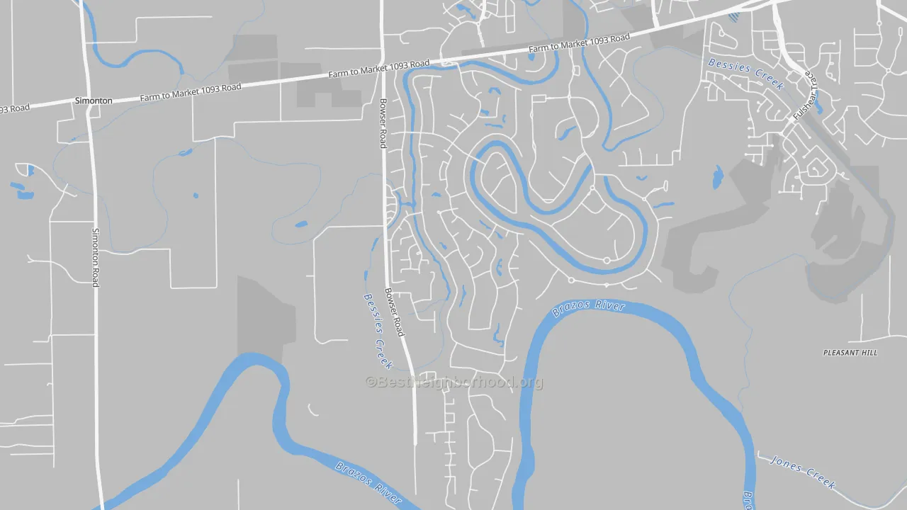 Transit Grade map of Weston Lakes, TX