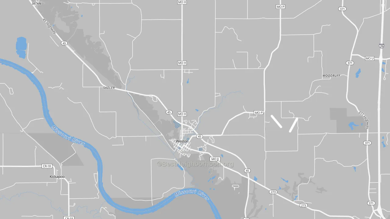 Transit Grade map of Weston, MO