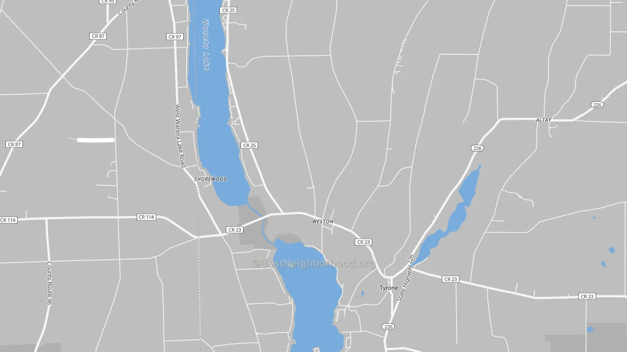 Transit Grade map of Weston, NY