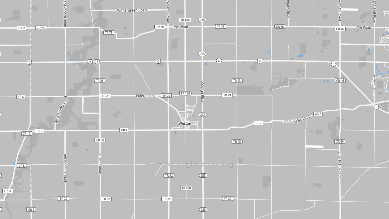 Transit Grade map of Weston, OH